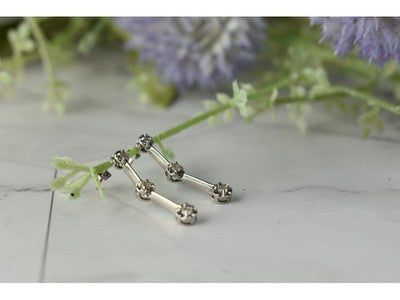 10K White Gold Diamonds Stud Earrings