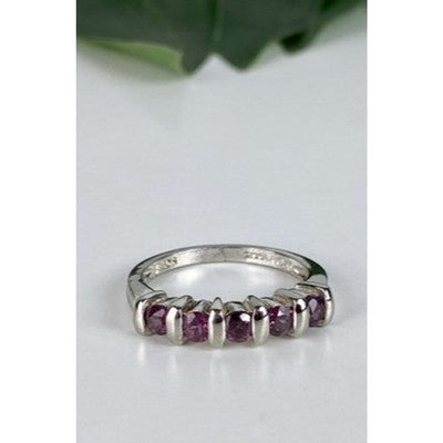 925 Sterling Silver Morganite Ring Size 6