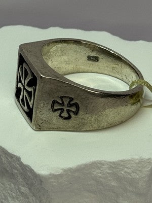Vintage 925 Sterling Silver "Cross" Ring Size  10.5