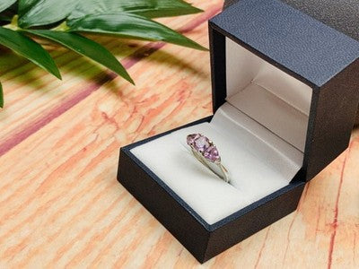 925 Sterling Silver Amethyst Ring Size 7