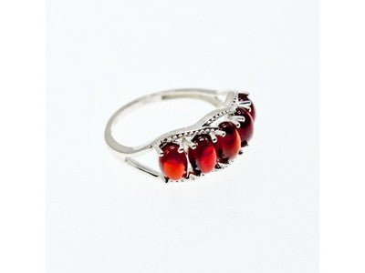 925 Sterling Silver Pyrope Garnet Ring Size 7
