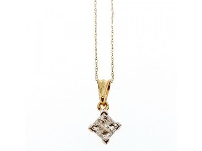 10/14 Yellow Gold White Sapphire Chain With Pendant
