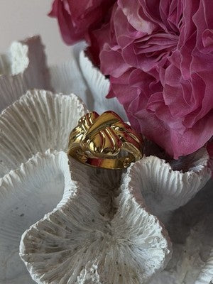 925 Sterling Silver Gold Plated Ring Size 7