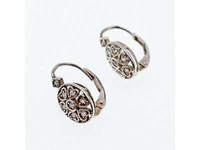 Vintage 925 Sterling Silver CZ Earrings
