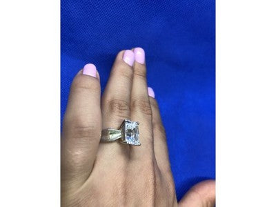 925 Sterling Silver White CZ Ring Size 6.5