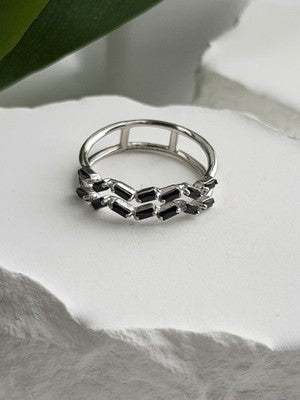 Bomb Party 925 Sterling Silver Tourmaline Ring Size 10