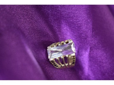 925 Sterling Silver CZ & Marcasites Ring Size 6.5