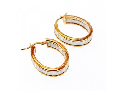 Milor 925 Sterling Silver Gold Plated Earrings Italy