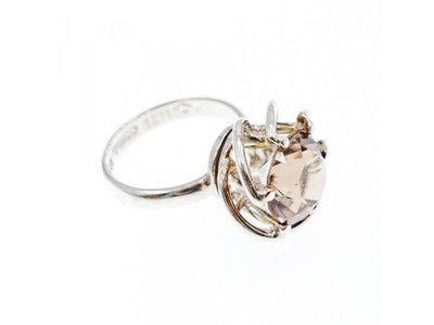 925 Sterling Silver Brown Tourmaline Ring Size 6.5