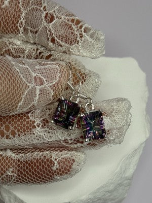 925 Sterling Silver Alexandrite Elegant Earrings Length 1.2 Inch