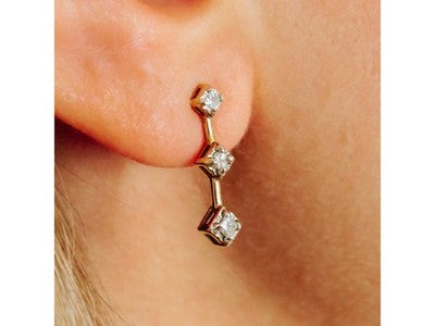10K Yellow Gold Diamonds Earrings