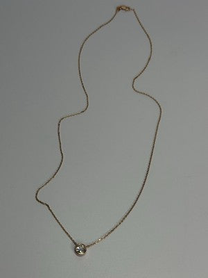 14K YELLOW GOLD DIAMOND 0.46 CARAT NECKLACE LENGTH 18 INCH