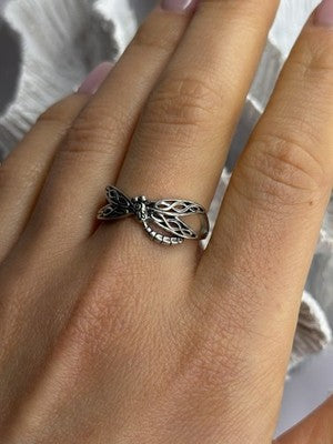 Dragonfly 925 Sterling Silver Ring Size 9