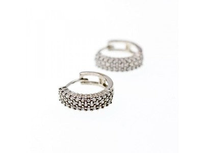 925 Sterling Silver White Sapphires Earrings