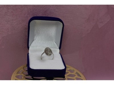 925 Sterling Silver Marcasites Ring Size 6.5