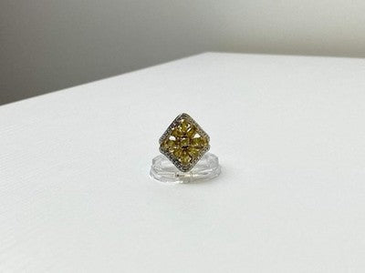 925 Sterling Silver Gold Plated Citrine Ring Size 5.5