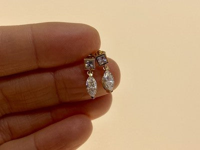14K Yellow Gold CZ Earrings