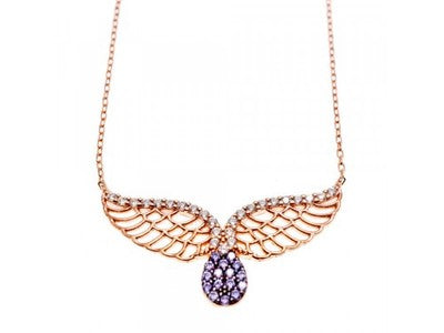 925 Sterling Silver Gold Plated CZ Necklace Turkey