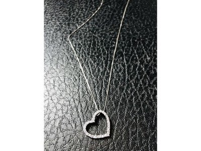 925 Sterling Silver CZ "Heart" Chain with Pendant
