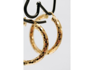 925 Sterling Silver Gold Plated Hoop Earrings Italy