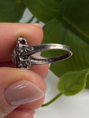 Vintage Filigree 925 Sterling Silver Mystic Topaz Ring Size 7.5