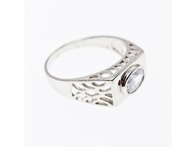 925 Sterling Silver CZ Men'S Ring Size 15.25