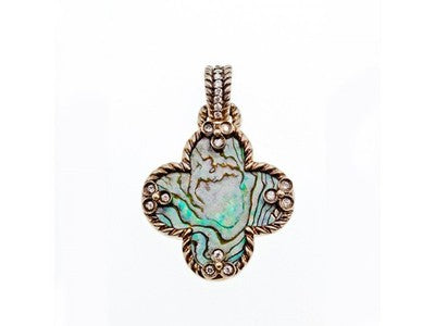 925 Sterling Silver Haliotis & CZ Pendant