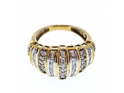 10K Yellow Gold Diamonds Ring Size 8