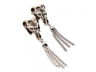 925 Sterling Silver "Elephant" Earrings Italy