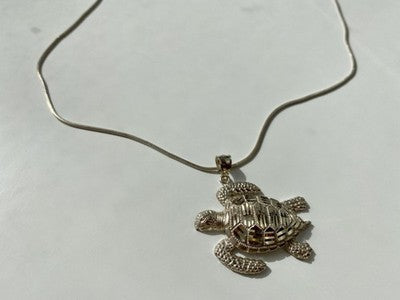925 Sterling Silver "Turtle" Chain with Pendant Italy