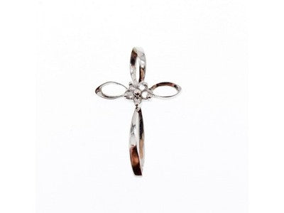 10K White Gold White Sapphires Pendant