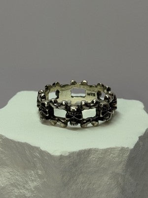 925 Sterling Silver Skull Ring Size 10.5