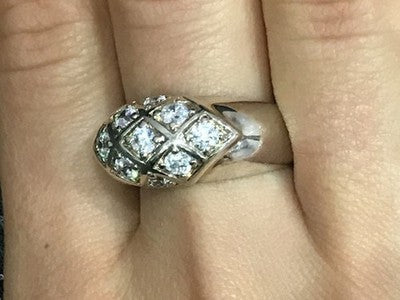 925 Sterling Silver CZ Ring Size 9