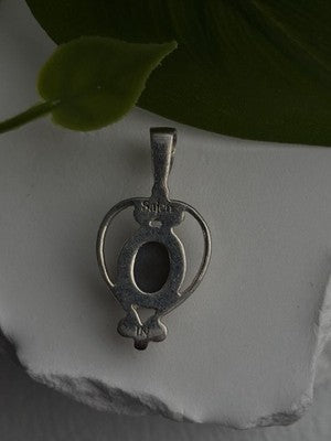 Sajen 925 Sterling Silver Blue Marcasite Artisan Pendant