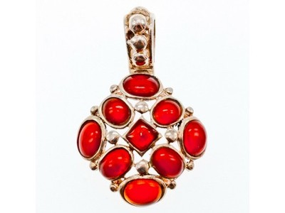 925 Sterling Silver Carnelian Pendant