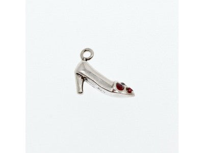 925 Sterling Silver Garnet & Heliodor "Shoe" Pendant
