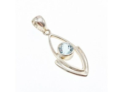 925 Sterling Silver Blue Spinel Pendant