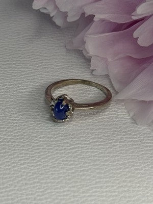 925 Sterling Silver Star Sapphire Ring Size 6.5
