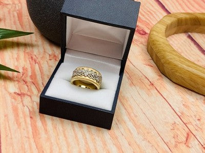 925 Sterling Silver Gold Plated CZ Ring Size 7