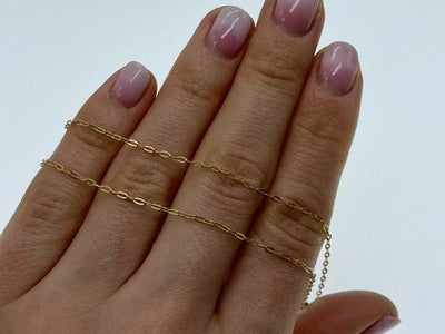 925 Sterling Silver Gold Plated Chain Italy 18.1 In