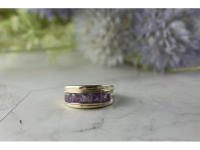 925 Sterling Silver Purple Tourmaline Ring Size 7