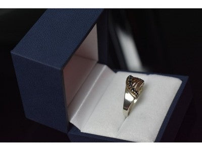 925 Sterling Silver Sapphires Ring Size 6.5