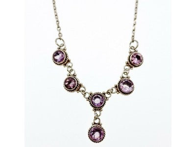 925 Sterling Silver Amethyst Necklace