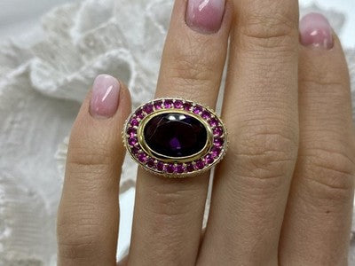 925 Sterling Silver Gold Plated CZ Ring Size 5.5