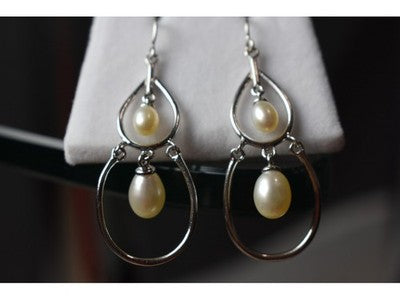 925 Sterling Silver Pearls Earrings