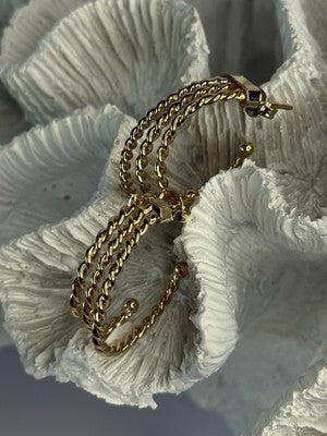Gold Plated Earrings Length 1 Inch
