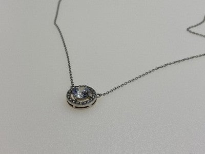 925 Sterling Silver CZ Pendant Necklace