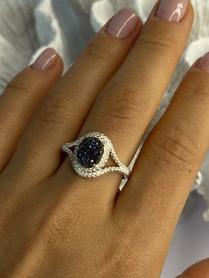 925 Sterling Silver Marcasite Ring Size 9.5