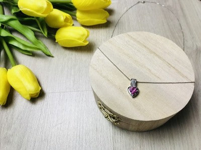 925 Sterling Silver Morganite & CZ Chain With Pendant