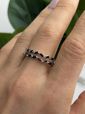 Bomb Party 925 Sterling Silver Tourmaline Ring Size 10